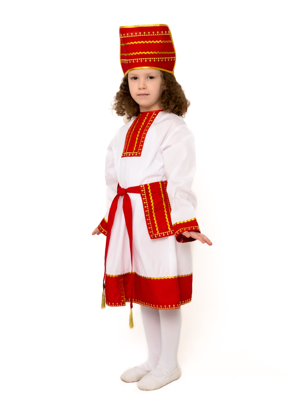 картинка Детский Мордовский народный костюм (девочка), (платье, пояс, головной убор) МВ от магазина ДетсадЯр
