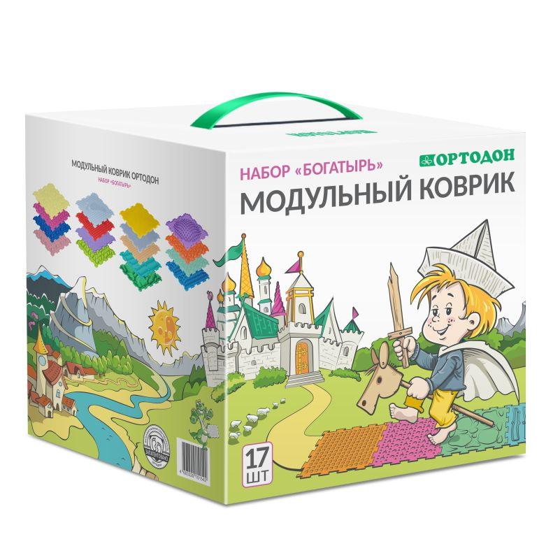 Модульный коврик Ортодон "Богатырь", набор 17 пазлов 