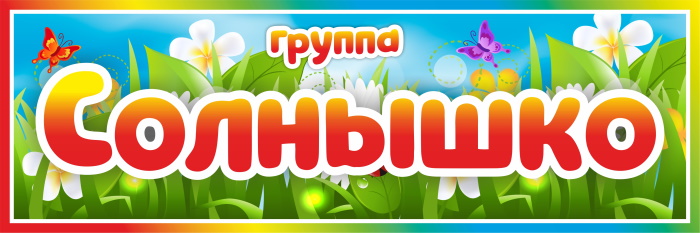 картинка Табличка на группу Солнышко (цветы) 300х100 (Т00003) от магазина ДетсадЯр