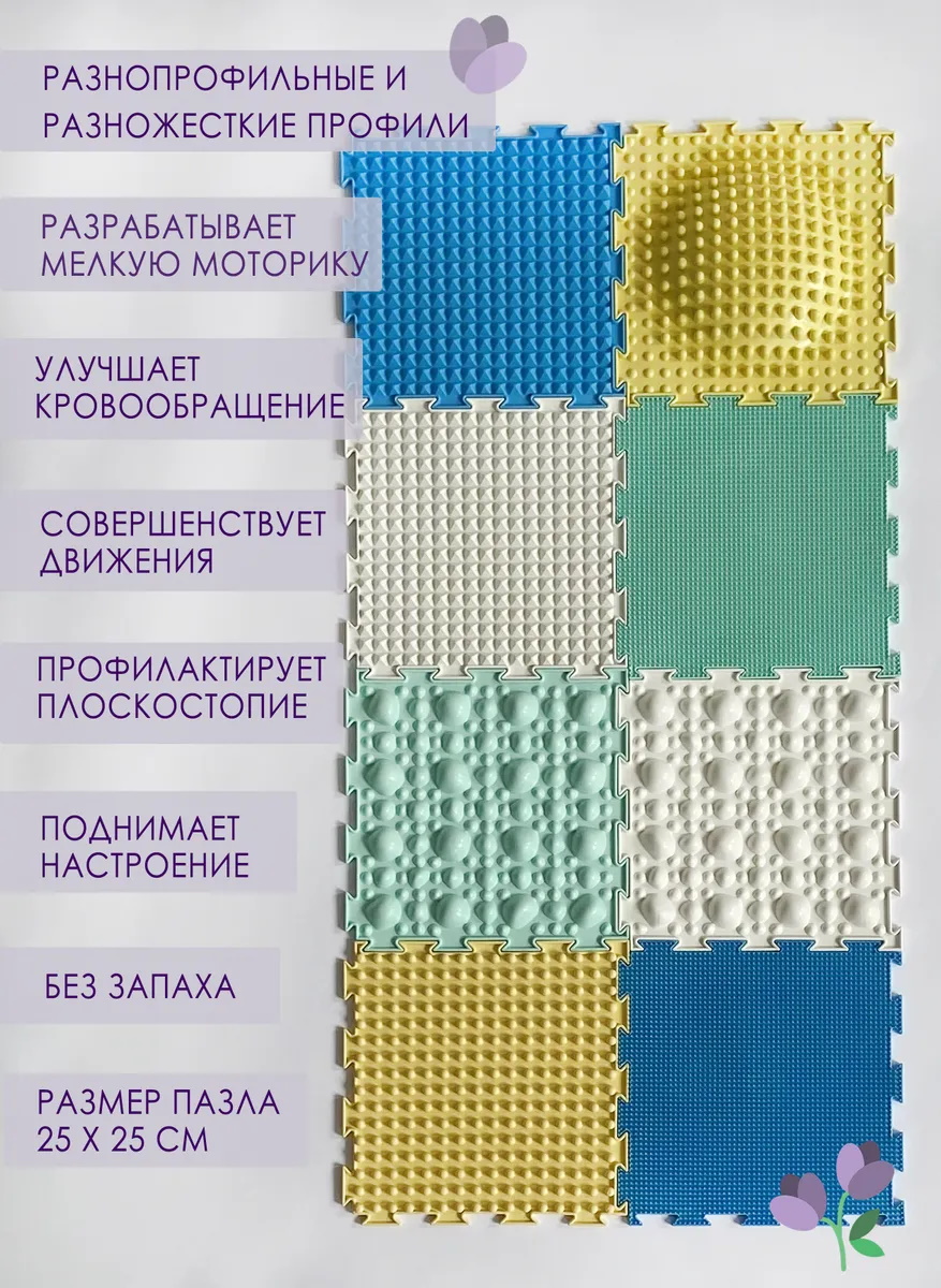 Модульный коврик Ортодон "Чистюля", набор 8 пазлов 