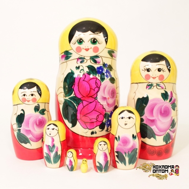 картинка Матрешка традиционная 8 кукольная (21,5 см.), Хохлома Семенов  от магазина ДетсадЯр