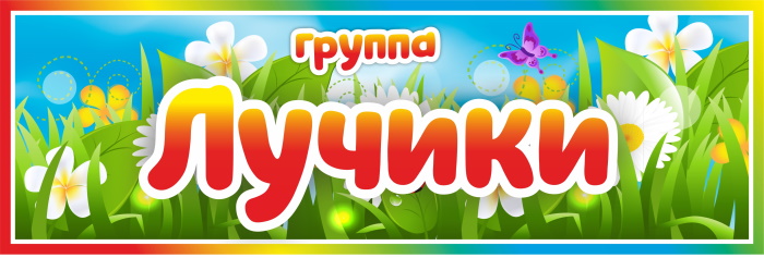 картинка Табличка на группу Лучики (цветы) 300х100 (Т00002) от магазина ДетсадЯр