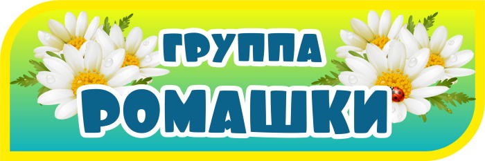 картинка Табличка на группу Ромашки 300х100 (Т00019) от магазина ДетсадЯр