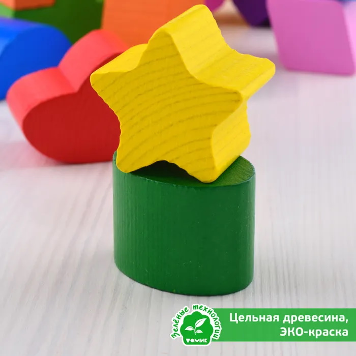 картинка Сортер "Геометрические фигурки" 14 деталей, Томик от магазина ДетсадЯр