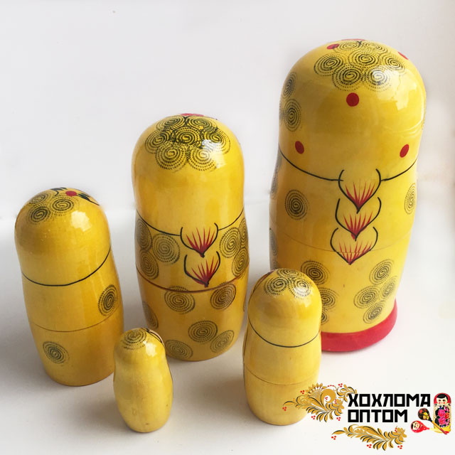 картинка Матрешка традиционная Сударушка 5 кукольная (16 см.), Хохлома Семенов  от магазина ДетсадЯр