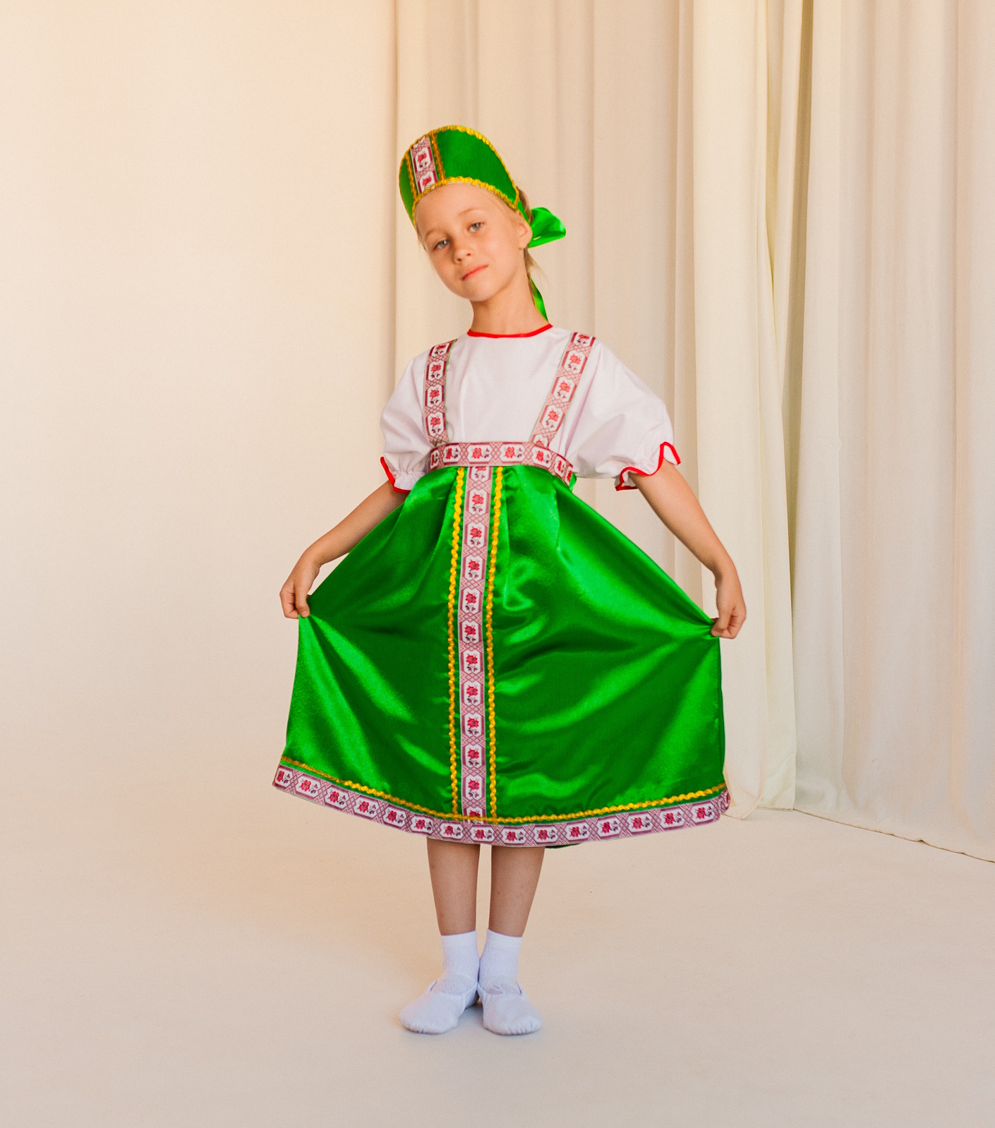 картинка Детский Русский народный костюм (девочка) (сарафан, рубашка, кокошник), МВ от магазина ДетсадЯр