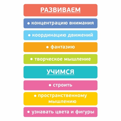 картинка Конструктор цветной 65 деталей Томик от магазина ДетсадЯр