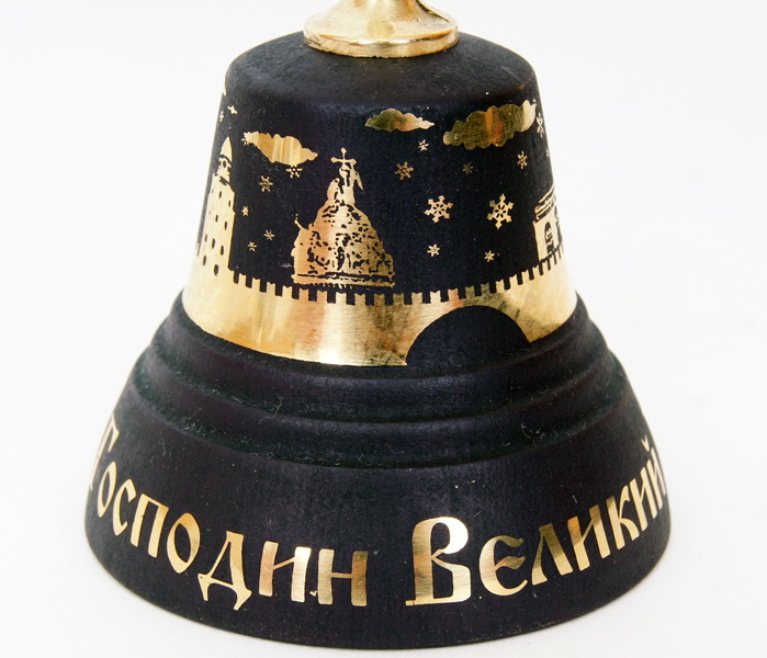 картинка Колокольчик травленый №4, d50, Великий Новгород, с ручкой Ферзь от магазина ДетсадЯр