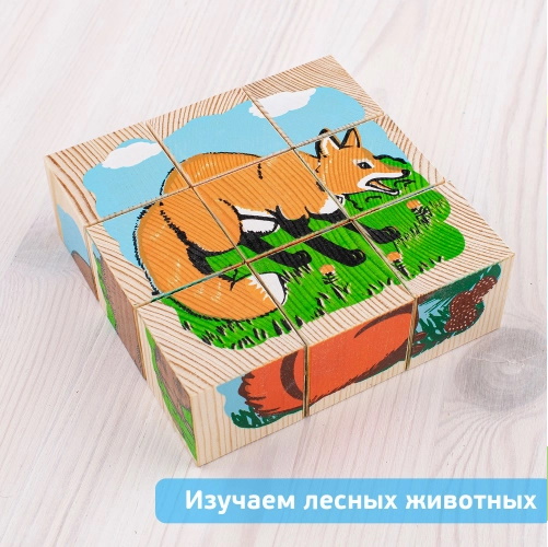картинка Кубики "Животные леса" 9 штук 4444-4, Томик от магазина ДетсадЯр
