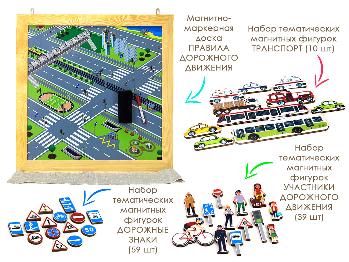 картинка Тематическая настенная игра Изучаем ПДД, ФДИБ от магазина ДетсадЯр
