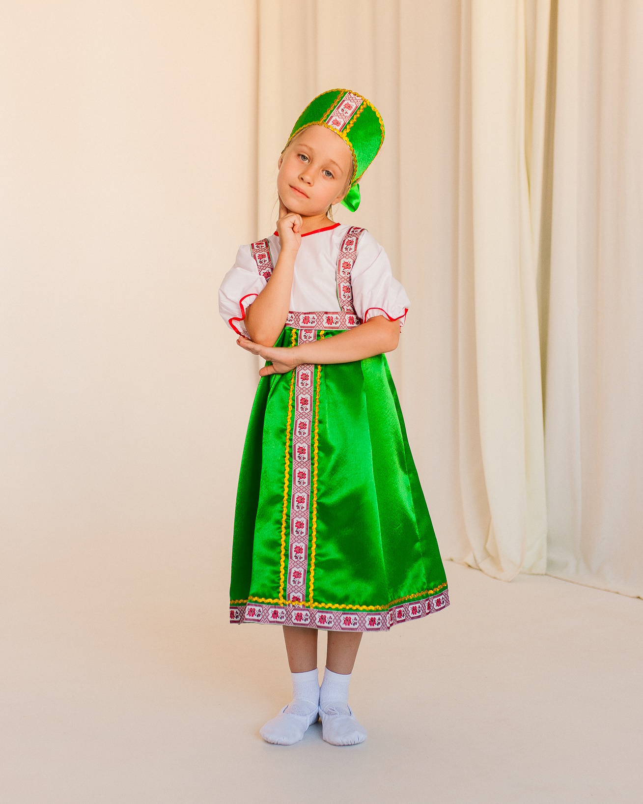 картинка Детский Русский народный костюм (девочка) (сарафан, рубашка, кокошник), МВ от магазина ДетсадЯр