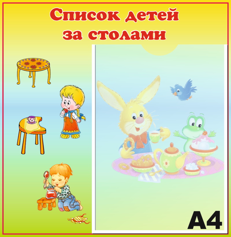 картинка Стенд Список детей за столами 39х40 см. (С00007) от магазина ДетсадЯр