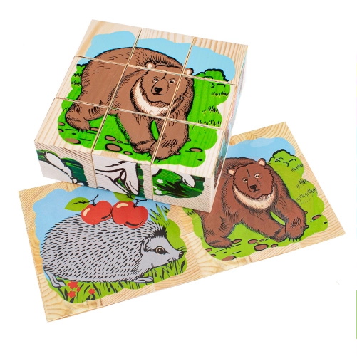 картинка Кубики "Животные леса" 9 штук 4444-4, Томик от магазина ДетсадЯр