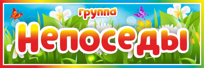картинка Табличка на группу Непоседы (цветы) 300х100 (Т00004) от магазина ДетсадЯр